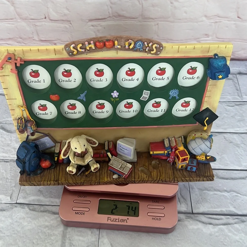 Vintage SCHOOL DAYS picture frame ceramic grades 1-12 picture display!
